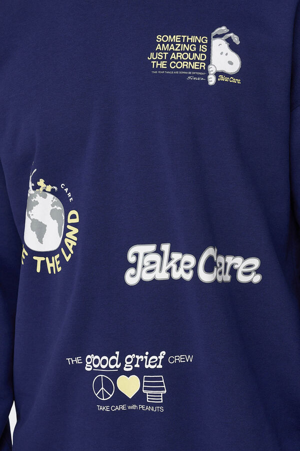 Only & Sons Sudadera estampada cuello redondo Snoopy azul