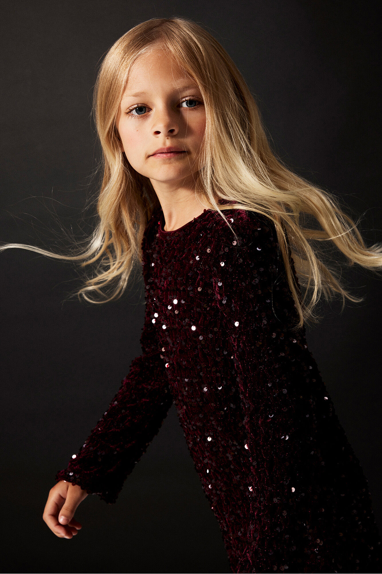 Name It Vestido de lentejuelas y terciopelo de ni&ntilde;a