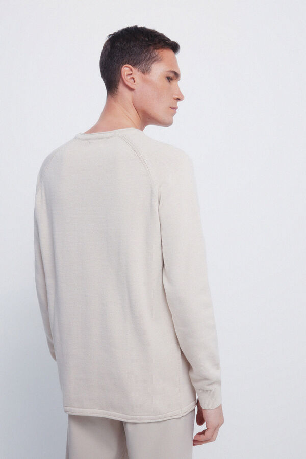 Springfield Jersey liso cuello rulo beige