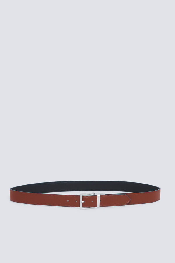 Springfield Cintur&oacute;n efecto piel reversible negro