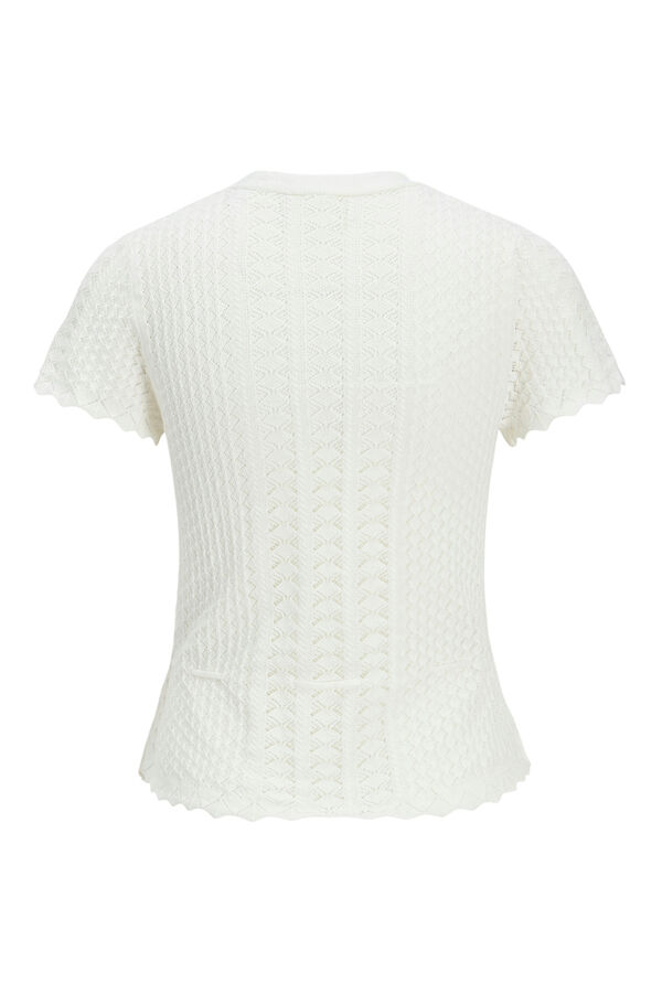 Jack & Jones Top crochet con lazo blanco