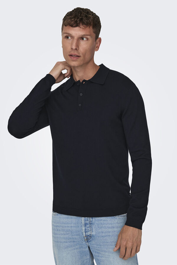 Springfield Jersey cuello botones navy