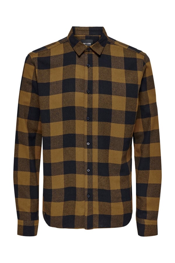 Only & Sons Camisa estampado quadrados cru