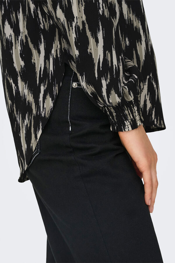 Only Blusa fluida de manga larga negro