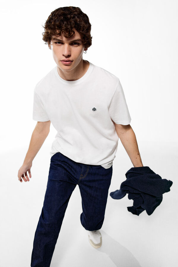 Springfield Jeans slim lavagem desbotada azul