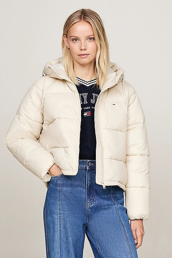 Tommy Jeans Chaqueta acolchada con capucha y cremallera azul