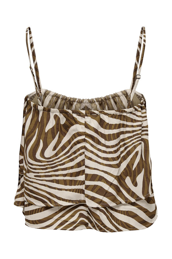 Only Top fluido de tirantes satinado tostado