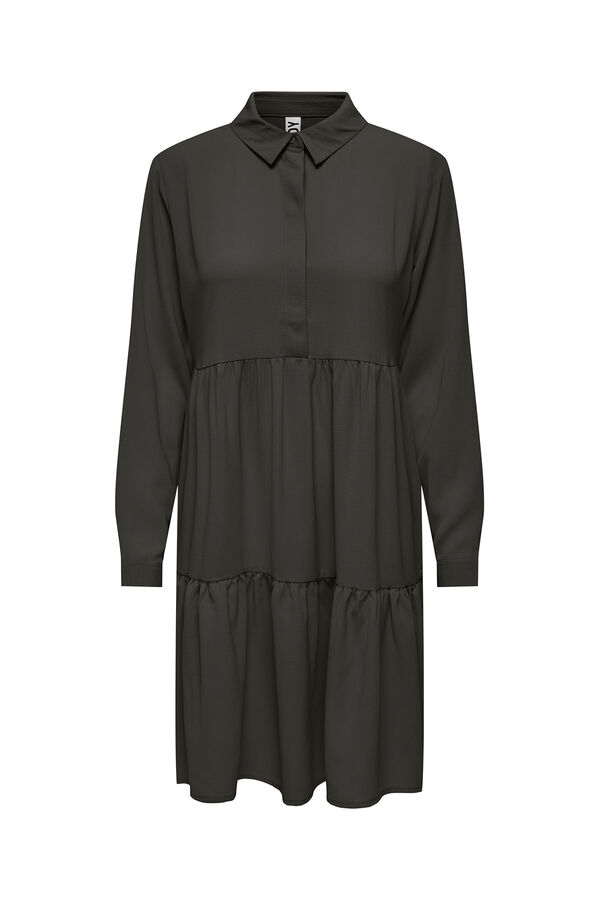 JDY Vestido curto camiseiro cinzento