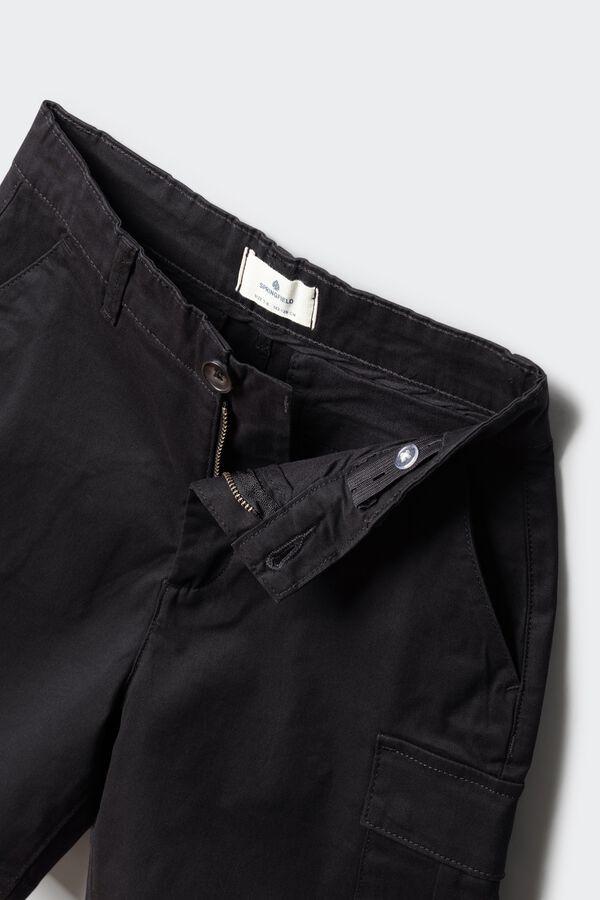 Springfield Kids Bermuda chino cargo de menino preto