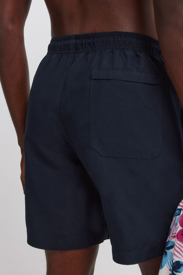 Springfield Fato de banho liso comprido azul