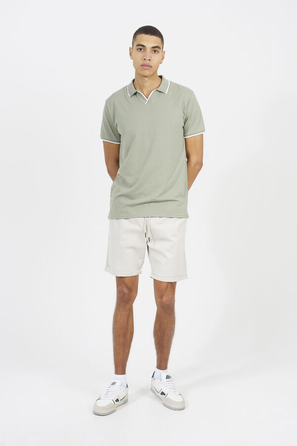 Brave Soul Polo con color en contraste kaki