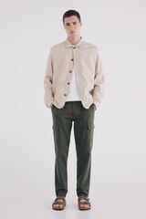 Springfield Pantal&oacute;n cargo lino slim fit kaki