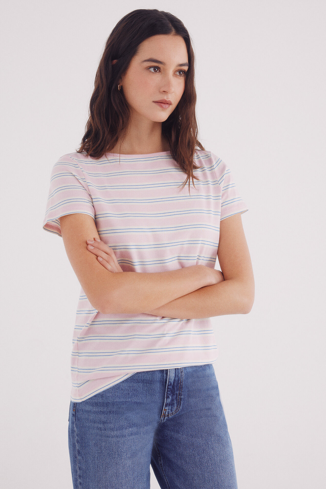 Springfield Camiseta semi entallada cuello barco