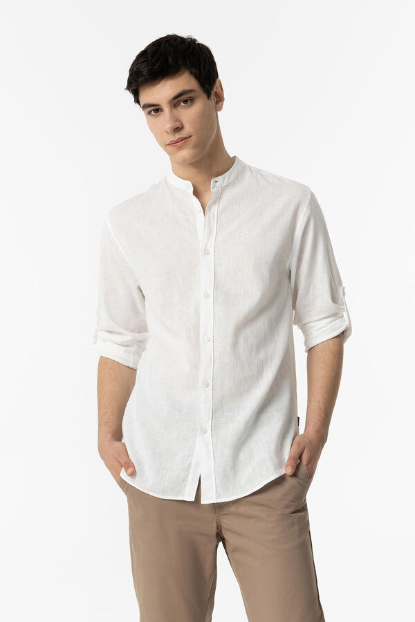 Tiffosi Camisa Regular Fit Linho branco