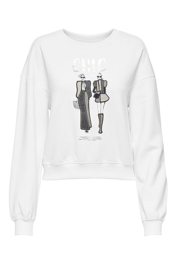 Only Sudadera dibujo frontal blanco