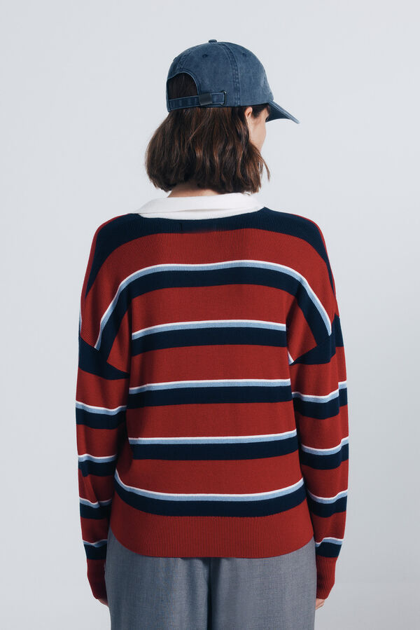 Springfield Jersey polo rayas rojo