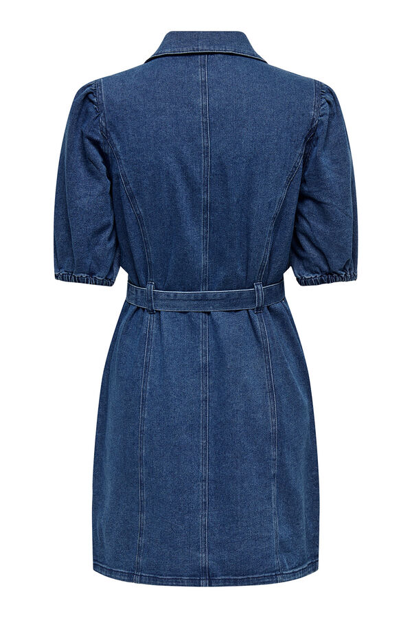 Only Vestido curto em denim azul