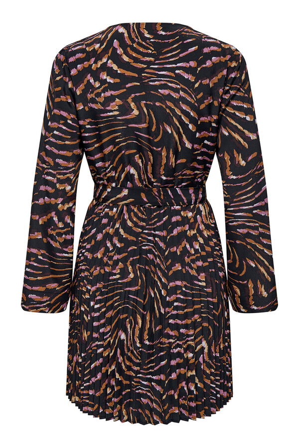 JDY Vestido curto plissado preto