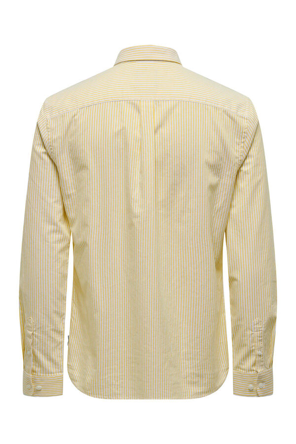 Only & Sons Camisa de manga comprida Oxford &agrave;s riscas estampado