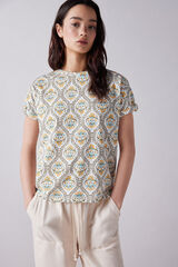 Springfield Camiseta Manga Vuelta Bot&oacute;n estampado