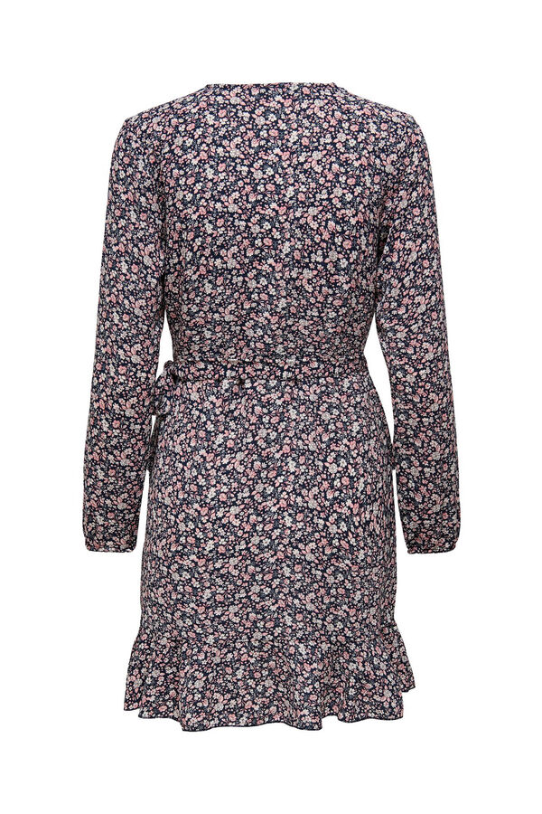 Only Vestido curto cruzado rosa