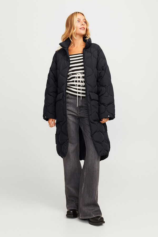 Jack & Jones Sobretudo comprido acolchoado preto