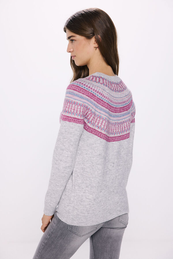 Springfield Jersey cenefas jacquard violeta gris