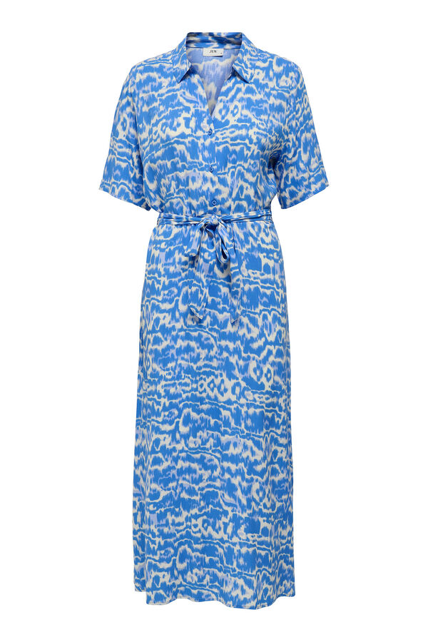 JDY Vestido midi camisero azul