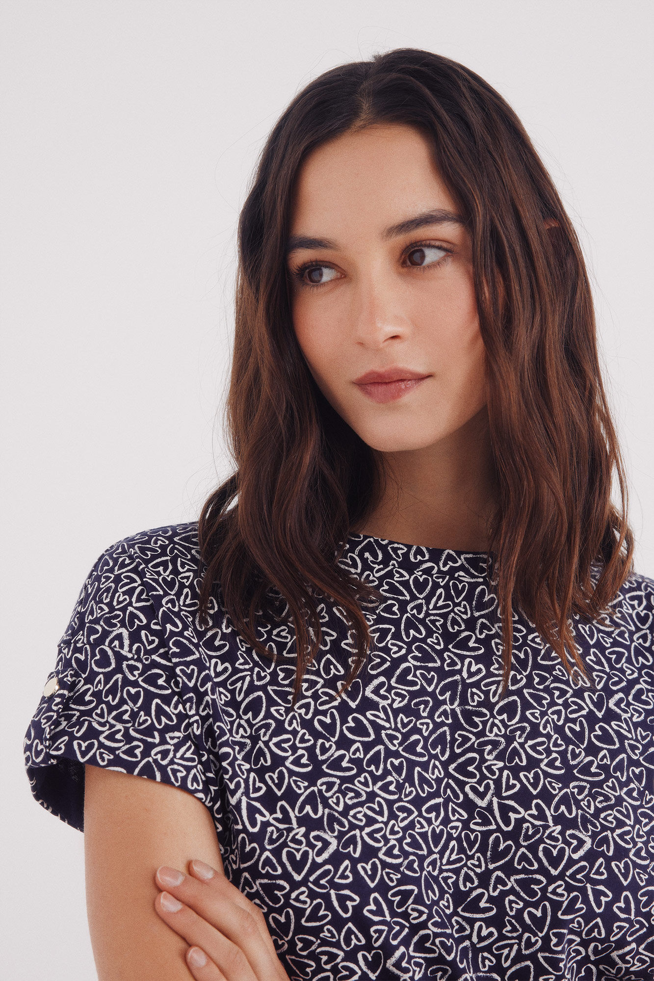 Springfield Camiseta manga vuelta trabilla estampada