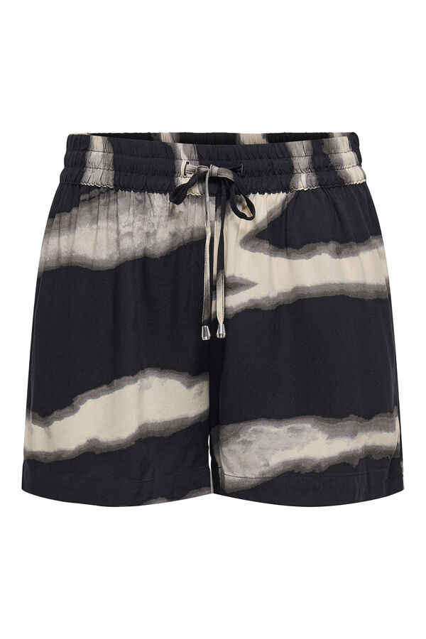 JDY Cal&ccedil;&otilde;es fluidos estampados preto