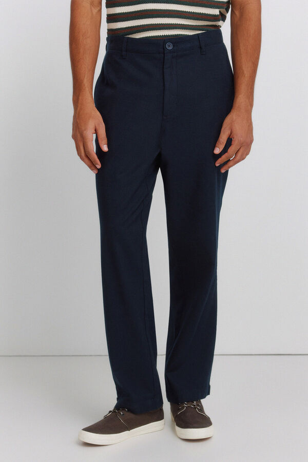 Springfield Pantal&oacute;n algod&oacute;n straight fit azul