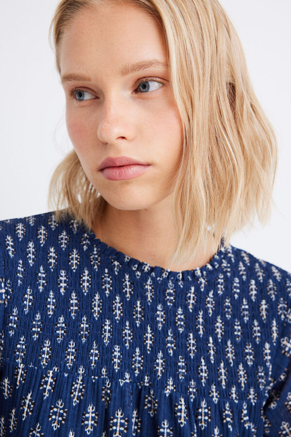 Springfield Vestido t&uacute;nica curto estampado azul