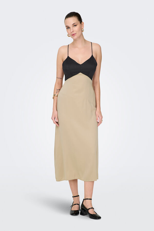 Only Vestido de alças comprido cinzento