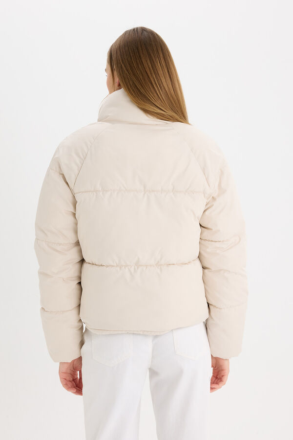 DeFacto Abrigo acolchado con cremallera beige