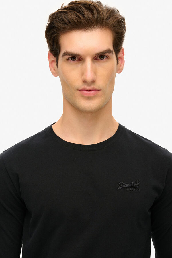 Superdry Camiseta De Manga Larga negro