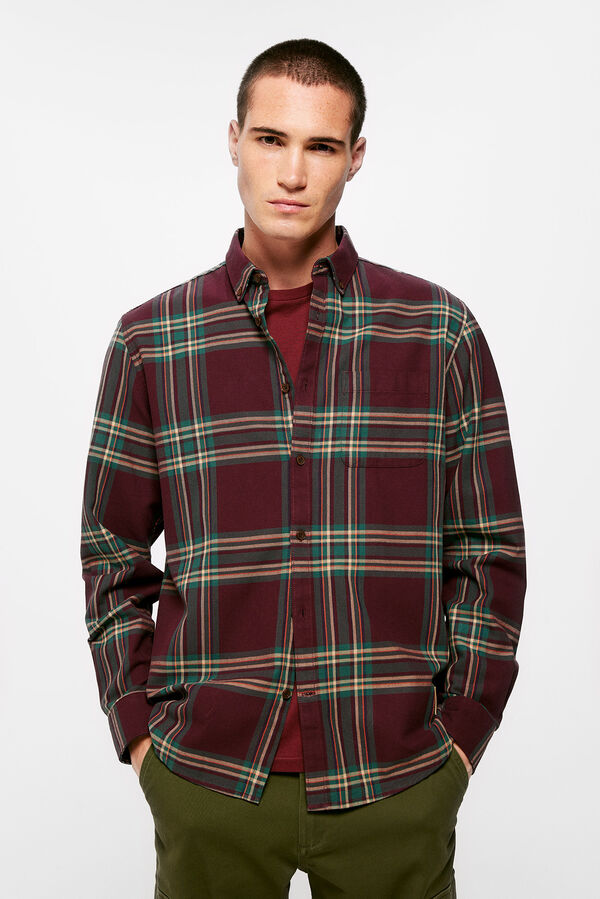 Springfield Camisa xadrez twill estampado
