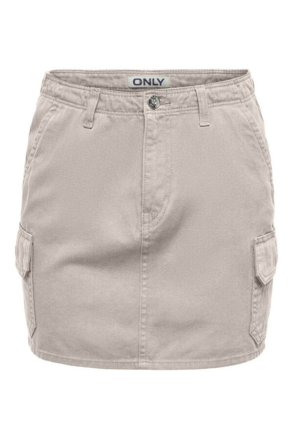 Only Falda mini cargo beige