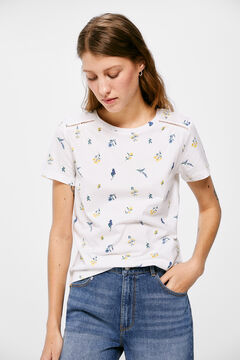 Springfield T-shirt Estampada Lace Ombros castanho