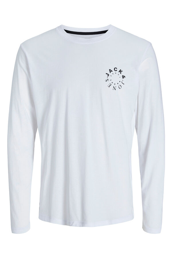 Jack & Jones Camiseta regular fit mangas largas blanco