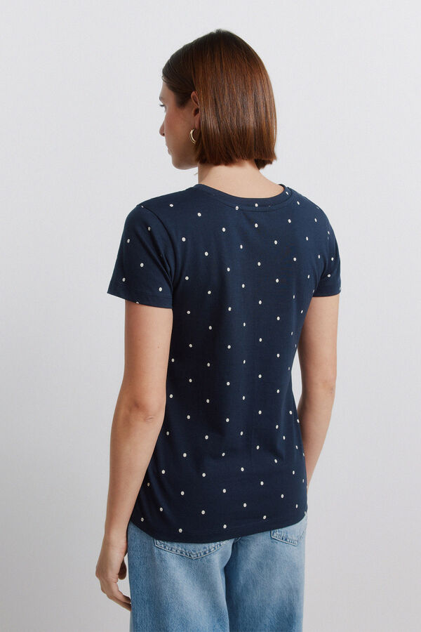 Springfield T-shirt de manga curta estampada azul