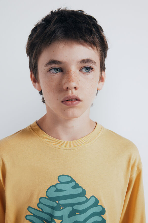 Springfield Kids Camiseta manga comprida &aacute;rvore amarela para meninos amarelo
