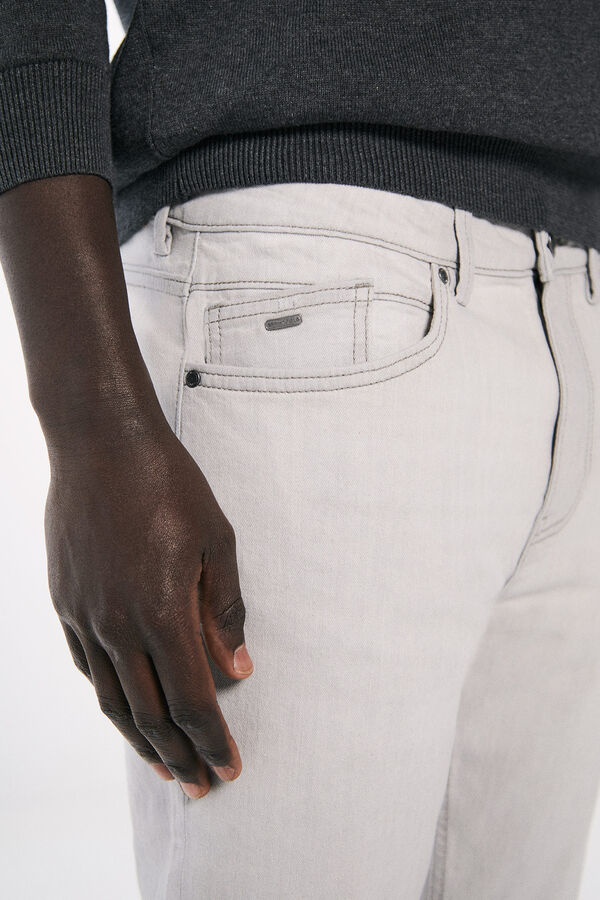 Springfield Calça jeans skinny cinza claro cinzento