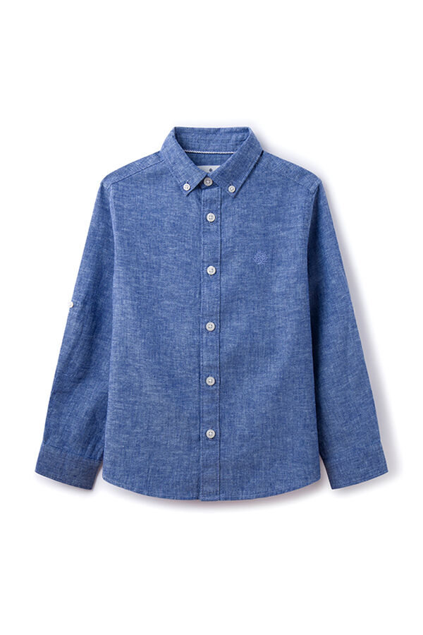 Springfield Kids Camisa lino ni&ntilde;o azul