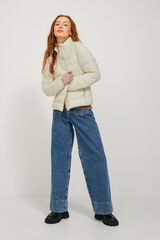 Jack & Jones Blus&atilde;o de plumas curto acolchoado bege