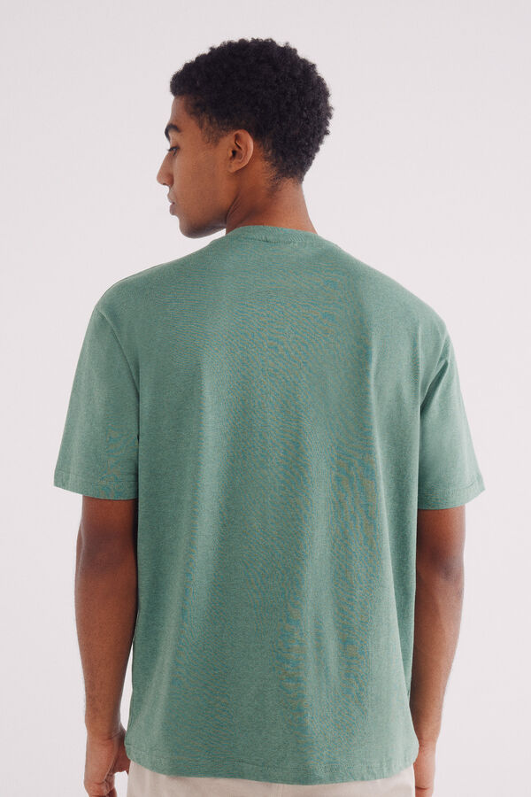 Springfield Camiseta microraya tejida verde