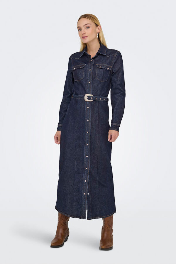 Only Vestido vaquero largo azul