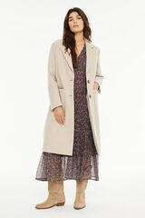 System Action Abrigo largo bolsillos beige