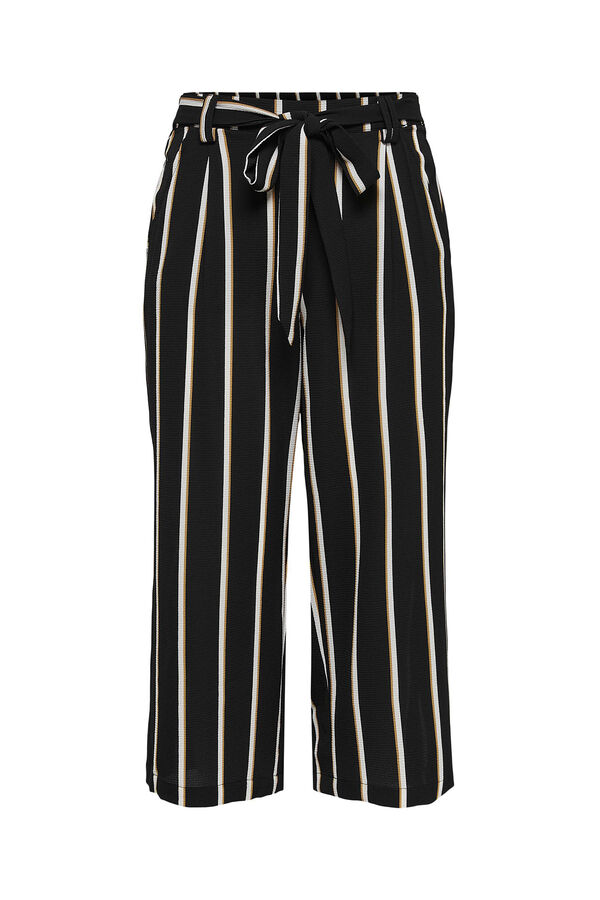 Only Cal&ccedil;as &agrave;s riscas corte folgado preto