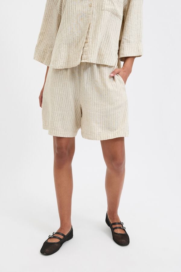 Jack & Jones Shorts ajuste relaxado la&ccedil;o cinzento