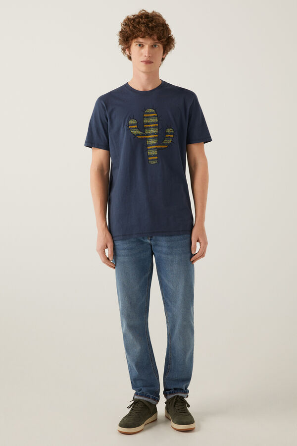 Springfield Camiseta cactus azul medio